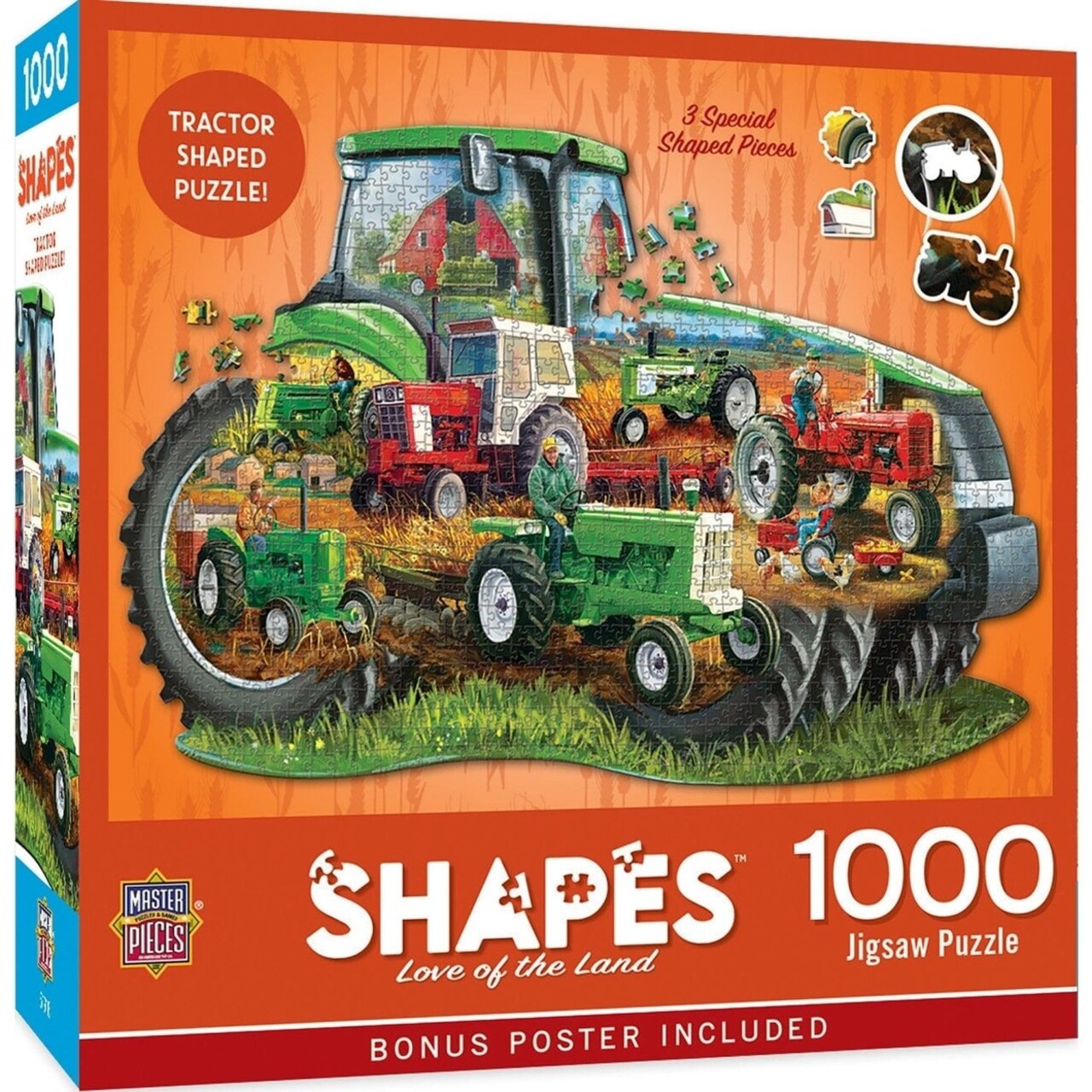 Contours Love Of The Land 1000 Piece Shaped Jigsaw Puzzle Tractor Design